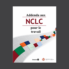 « L’accès à des mesures d’employabilité, l’intégration au marché du travail dans un emploi qui correspond à ses compétences et à ses acquis ainsi qu’un accès facile à la formation linguistique sont des conditions essentielles à l’intégration économique de l’immigrant. L’immigrant doit pouvoir profiter d’un accompagnement personnalisé et soutenu tout au long de son processus d’intégration. » (Livre blanc sur l’immigration francophone, p. 30)

Afin de soutenir l’intégration des immigrants dans le marché du travail, il importe que les programmes de français langue seconde (FLS) offrent une formation linguistique axée sur l’emploi.

Partant de cette réalité, le Centre des niveaux de compétence linguistique canadiens (CNCLC) a reçu du ministère des Services à l’enfance et des Services sociaux et communautaires le mandat de compléter le document Niveaux de compétence linguistique canadiens pour mieux répondre aux exigences du marché du travail.

Selon l’Office québécois de la langue française, un addenda, mot d’origine latine, est un ensemble de notes que l’on ajoute à un document ou à un ouvrage pour le compléter ou réparer des oublis.

Dans le cas qui nous occupe, l’Addenda vise à ajouter des précisions au sujet de l’utilisation du cadre de référence en formation linguistique axée sur l’emploi. De ce fait, l’utilisation de l’Addenda requiert non seulement une bonne connaissance des niveaux de compétence linguistique canadiens (NCLC), mais aussi l’usage conjoint des deux documents.

Guide d’utilisation de l’Addenda aux NCLC pour le travail

Questionnaire d’analyse des besoins axés sur l’emploi - Stade I

Questionnaire d’analyse des besoins axés sur l’emploi - Stade II